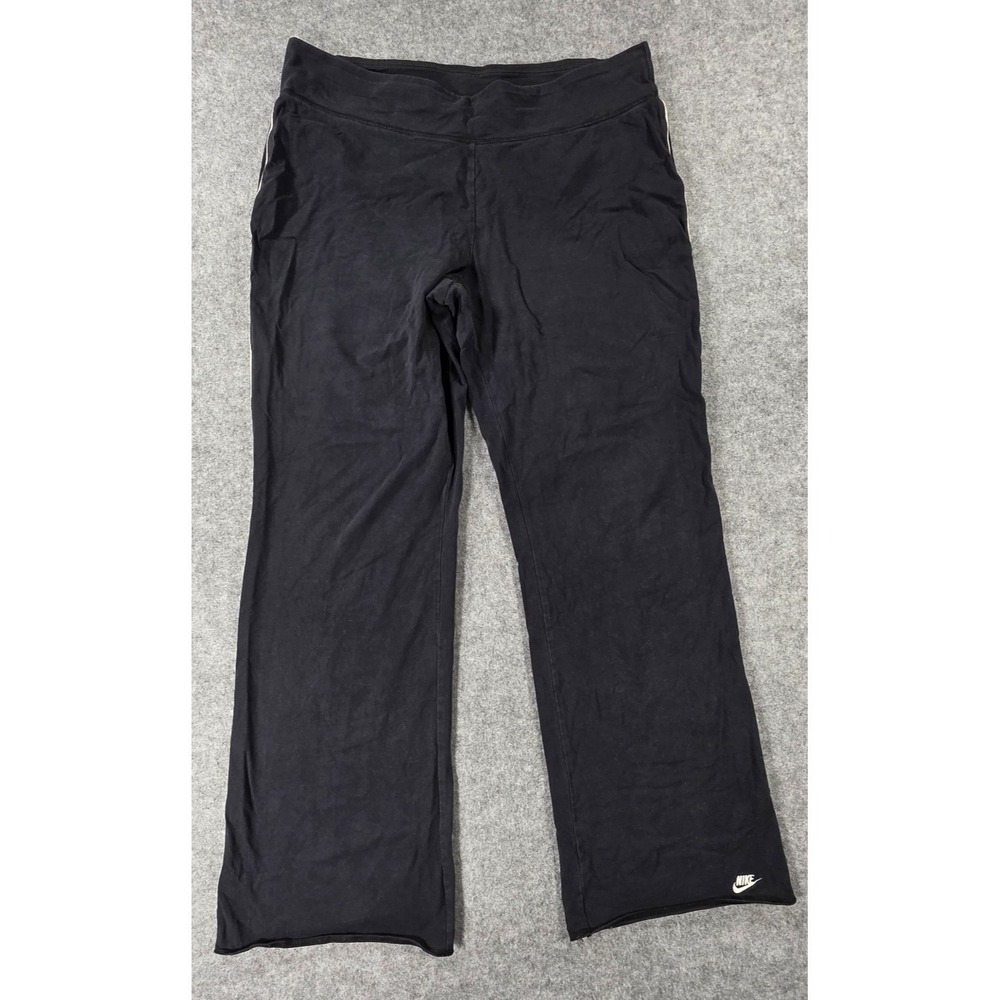 Vintage Nike Sweatpants Womens XL Black Cotton Swoosh Athletic Sportswear y2k